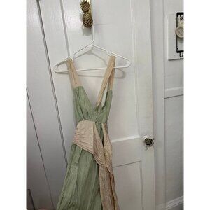 Ruth Crinkle Silk Colorblock Maxi Dress - Size 4